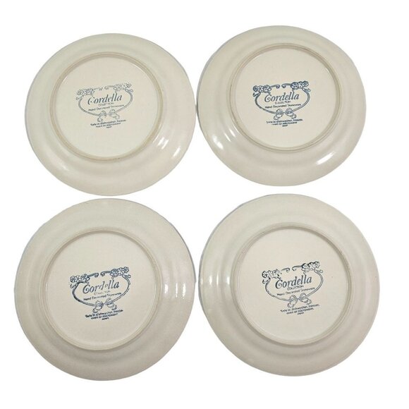 Cordella Bluet Hand Decorated 7 ¾” Stoneware Salad Luncheon Plates – Set of 4 - Picture 2 of 14